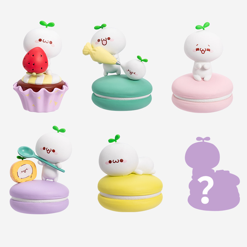 名创优品 长草颜团子系列马卡龙盲盒摆件 混